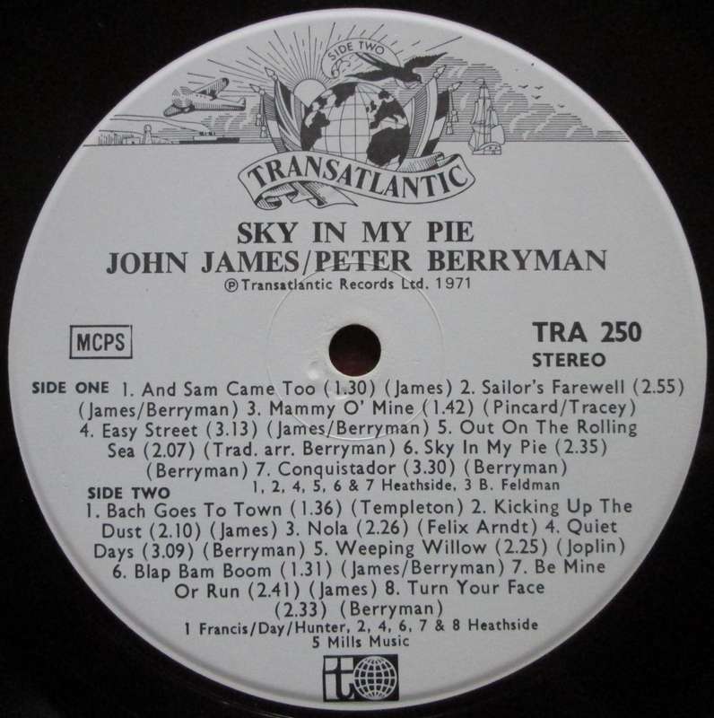 JOHN JAMES / PETE BERRYMAN - SKY IN MY PIE  (LP/VINYL)