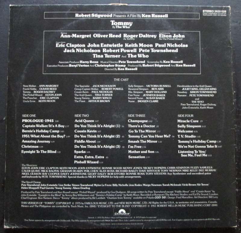 VARIOUS ARTISTS - TOMMY-ORIGINAL SOUNDTRACK RECORDING (2xLP/VINYL)