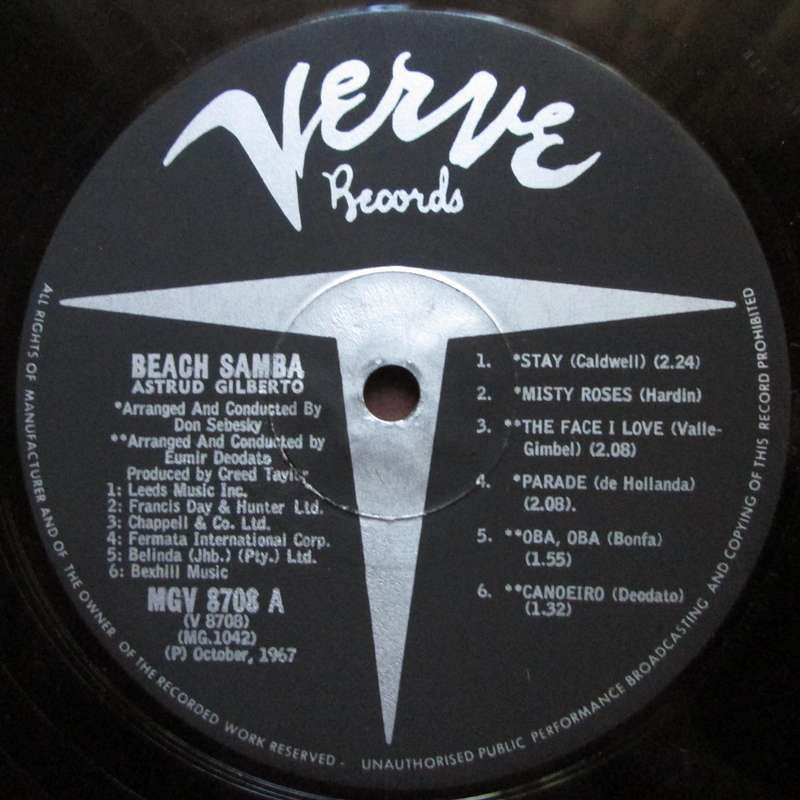 ASTRUD GILBERTO - BEACH SAMBA  (LP/VINYL)