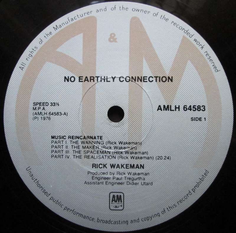 RICK WAKEMAN - NO EARTHLY CONNECTION  (LP/VINYL)
