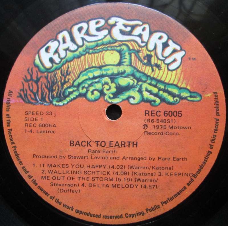 RARE EARTH - BACK TO EARTH   (LP/VINYL)