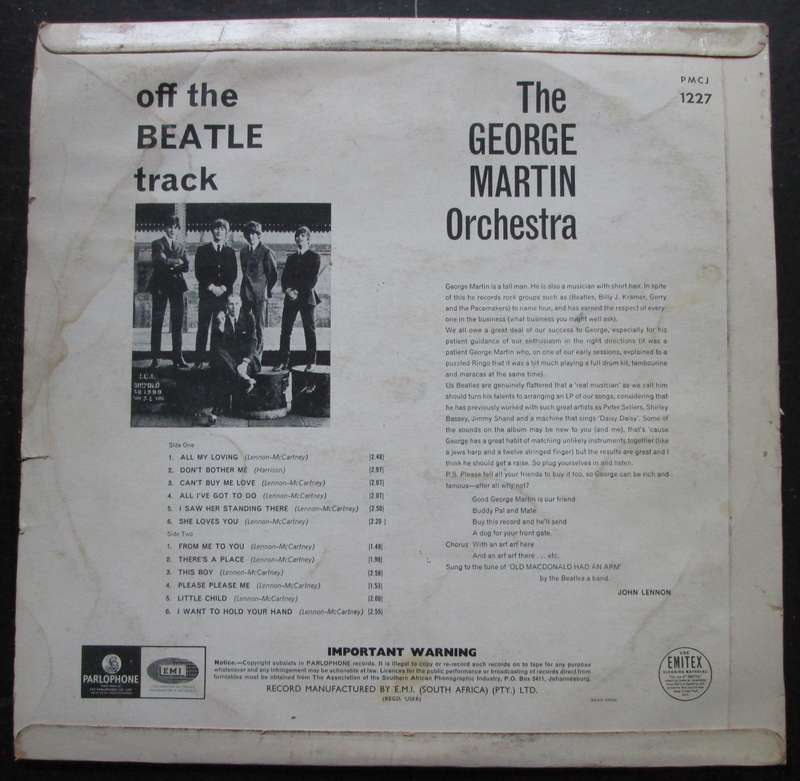 GEORGE MARTIN & HIS ORCHESTRA - OFF THE BEATLE TRACK-INSTRUMENTAL VERSIONS OF THE BEATLES BIG HITS