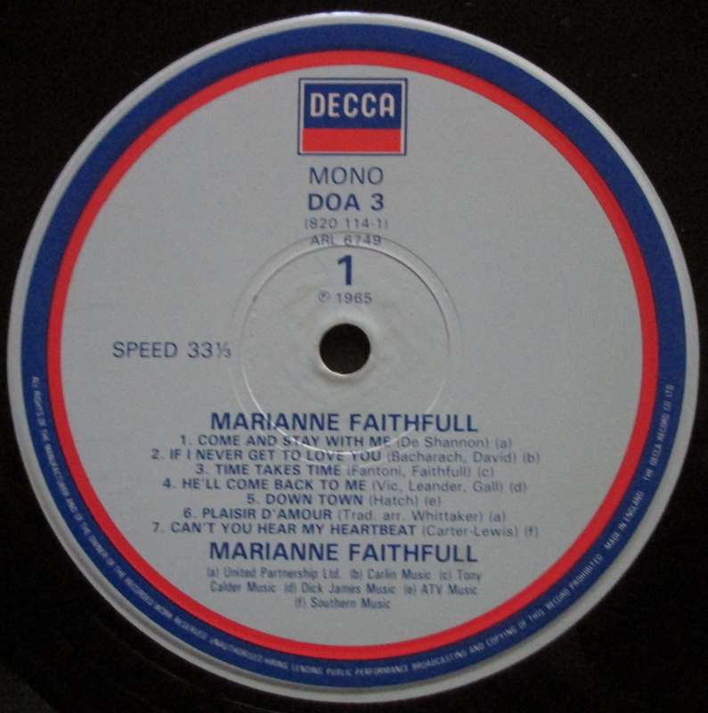 MARIANNE FAITHFULL - MARIANNE FAITHFULL  (LP/VINYL)
