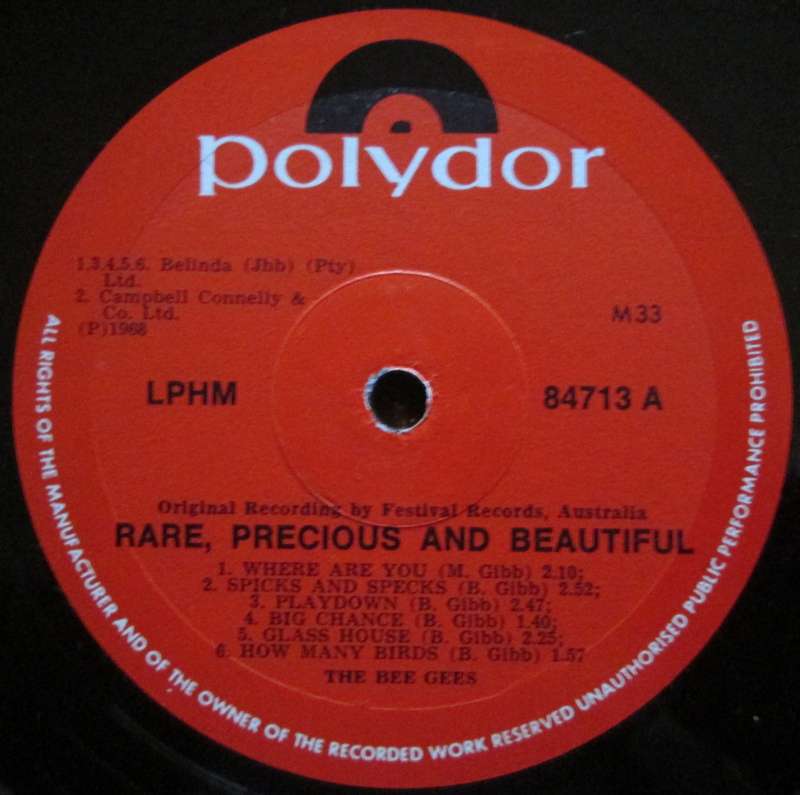 BEE GEES - RARE PRECIOUS & BEAUTIFUL   (LP/VINYL)