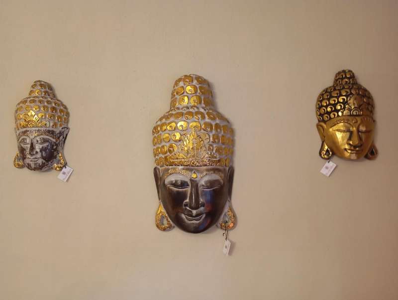 Set of 3 Buddha Masks (Gold painted)