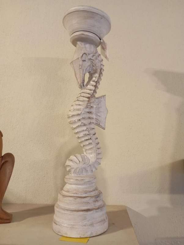 Decorative Wooden Seahorse Candle Holder