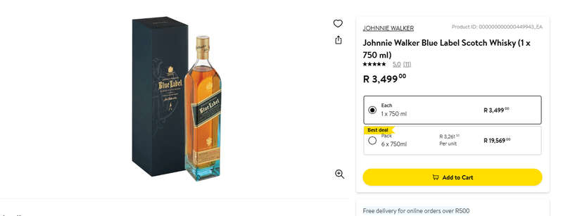 Johnnie Walker Blue Label Whisky 750ml 43%