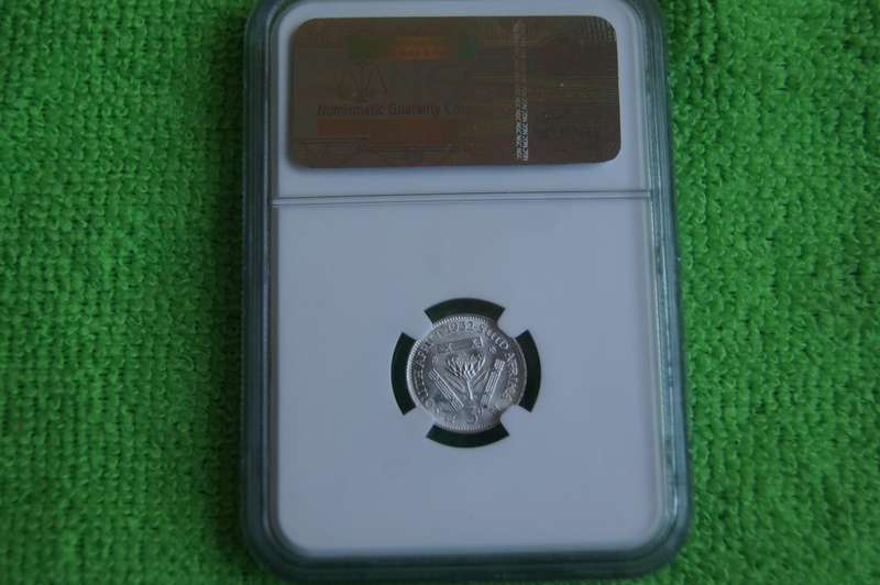 1932 South Africa 3 Pence - Super High Grade MS 65 NGC
