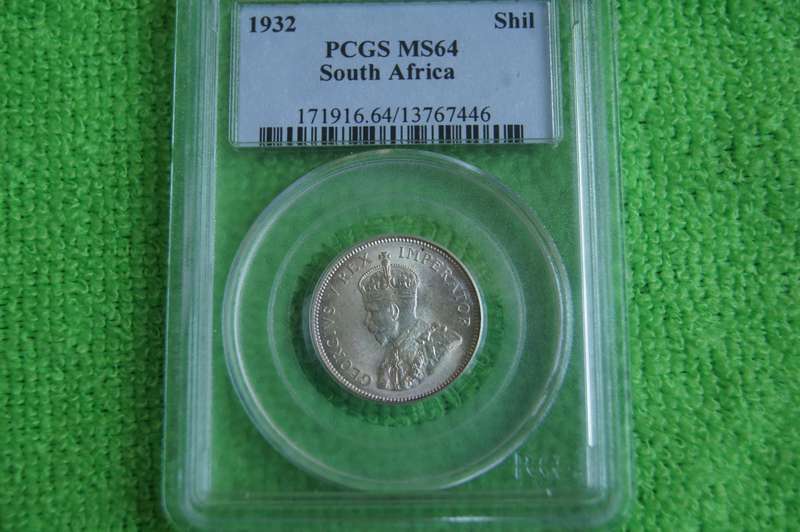 1932 South Africa 1 Shilling - High Grade MS 64 PCGS