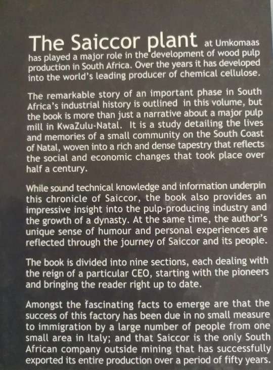 Saiccor The First 50 Years (Sappi) by Sinclair Stone (SIGNED COPY)