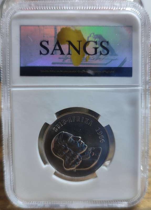 GRADED (MS66) - 1966 50 CENT UNC COIN (AFRIKAANS) - ONLY 50,000 MINTED