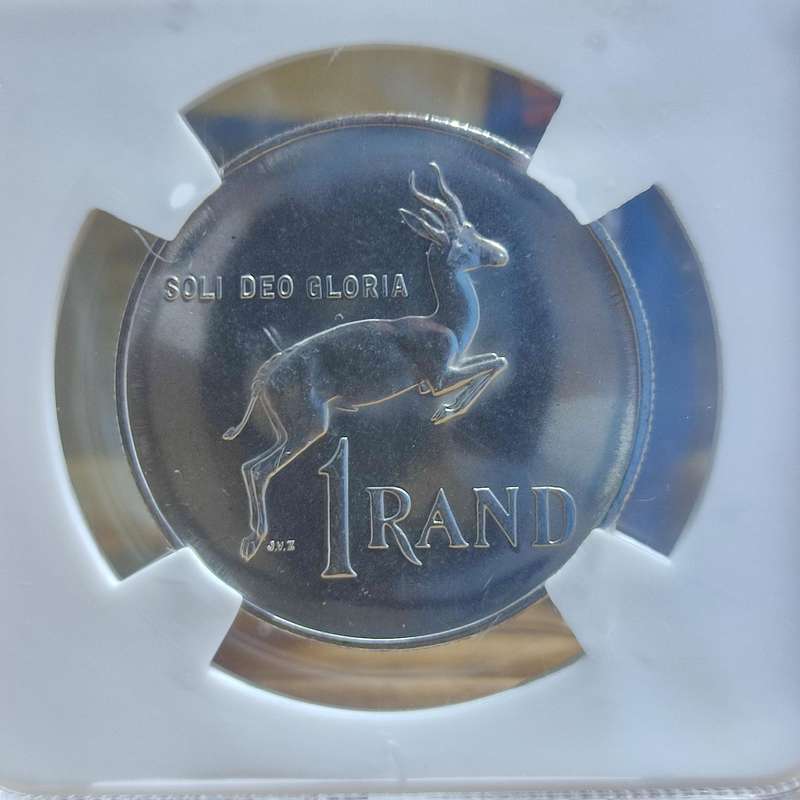 GRADED (MS65) - 1984 1 RAND UNC COIN