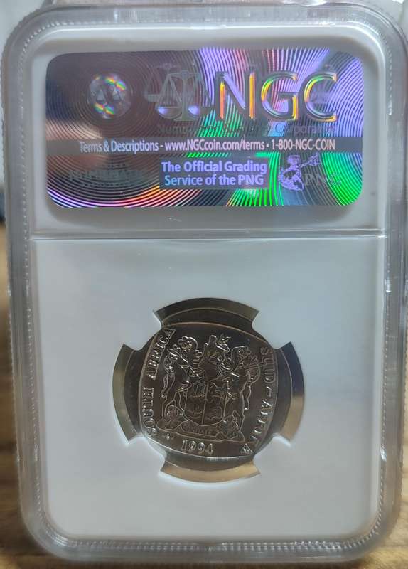 GRADED (MS65) - 1994 5 RAND PRESIDENTIAL INAUGURATION COIN