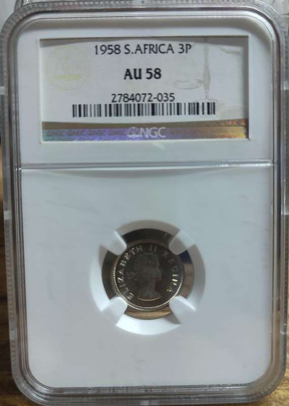 GRADED (AU58) - 1958 3P "TICKEY" COIN