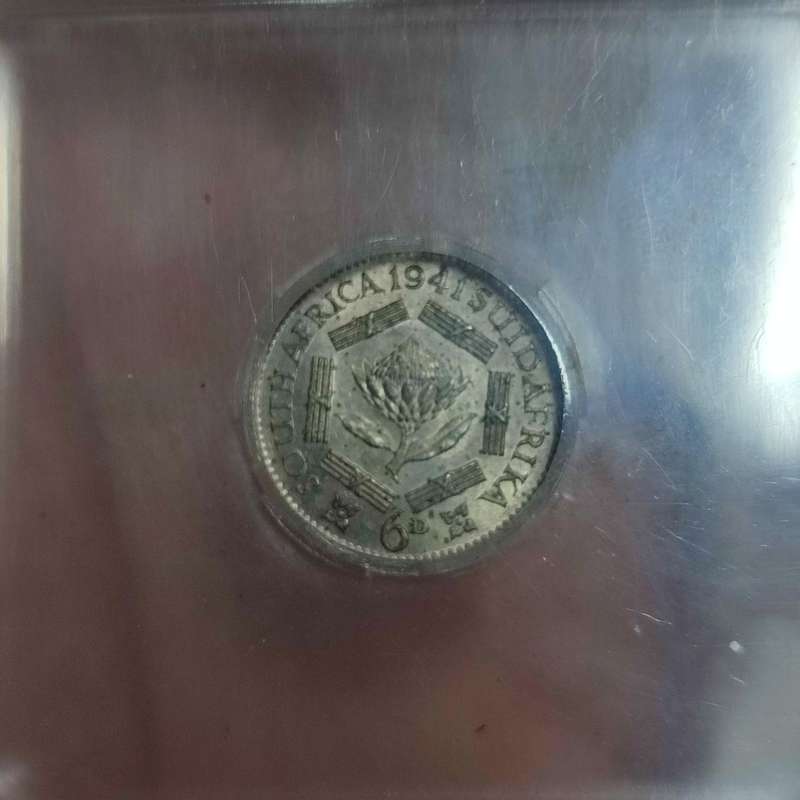 GRADED (AU53) - 1941 SIXPENCE 6D COIN
