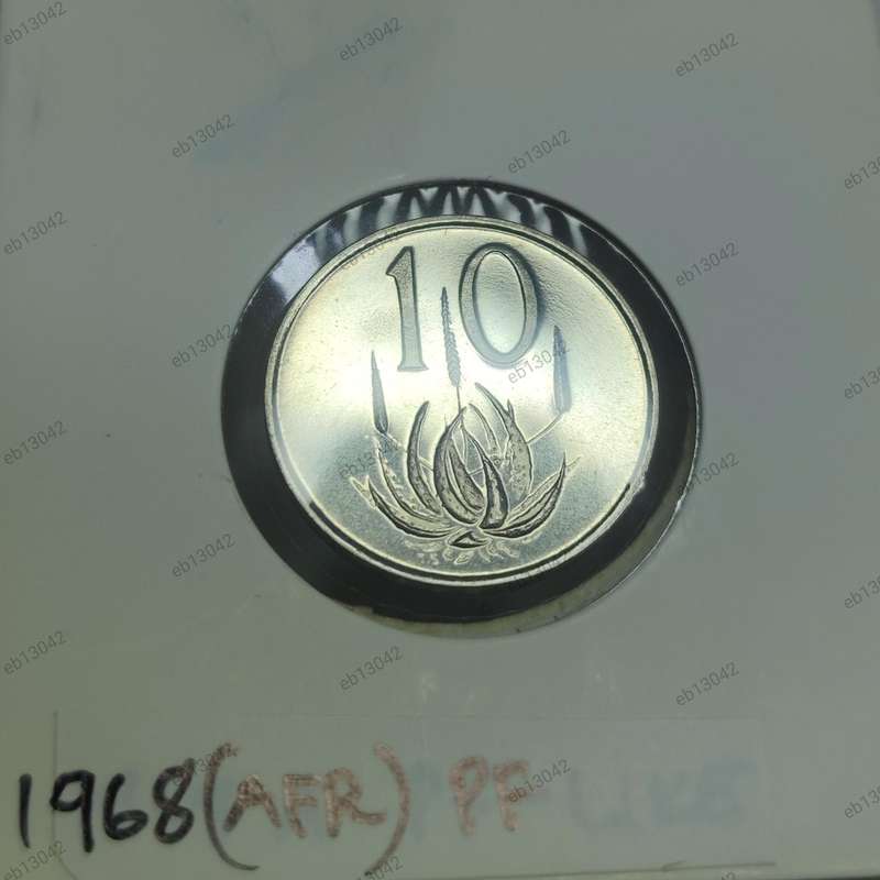 1968 (AFRIKAANS) 10 CENT PROOF COIN - ONLY 25,000 MINTED!