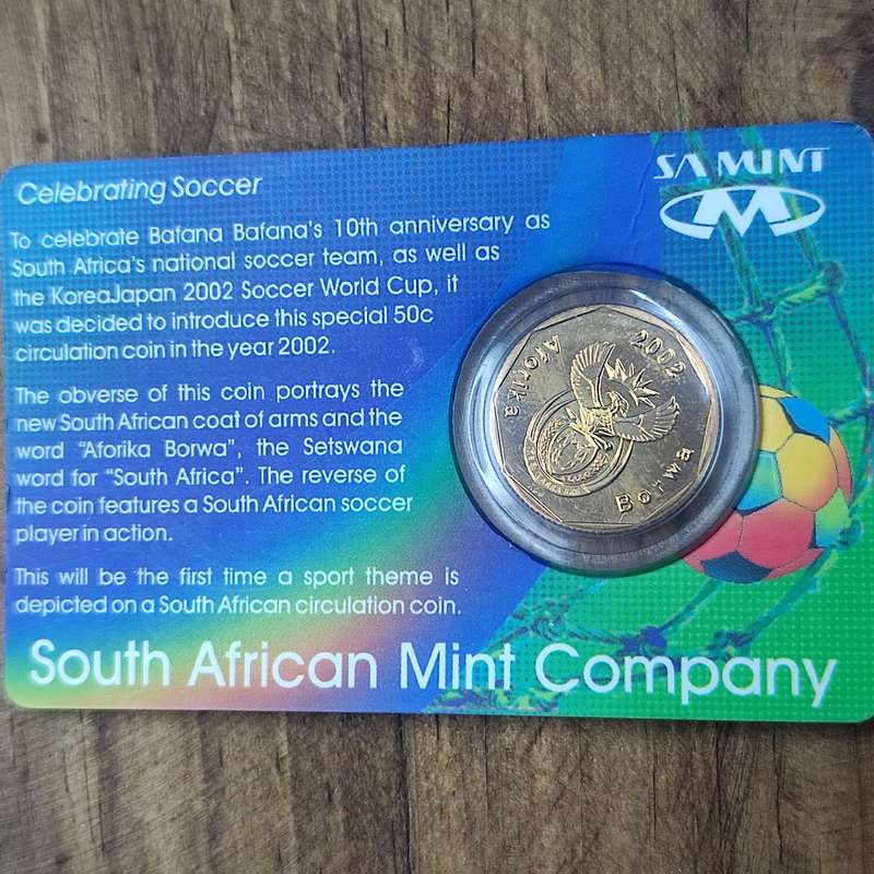 2002 50C SOCCER LIMITED EDITION COIN IN ORIGINAL CARD