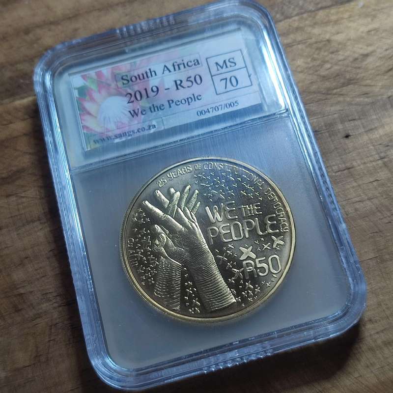 50 Rand Constitutional Democracy - We The People Graded SANGS MS 70 (TOP POP)