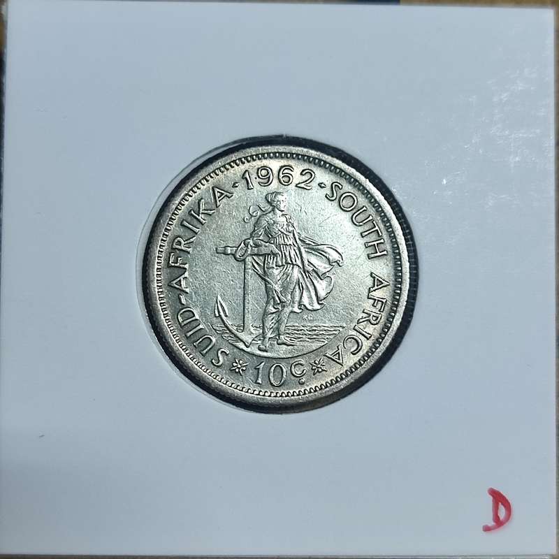 1962 RSA 10 CENT - FIRST DECIMAL SILVER COIN