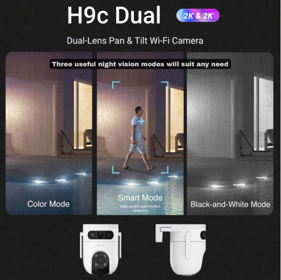 EZVIZ H9c 2K Dual-Lens Pan & Tilt Wi-Fi Camera