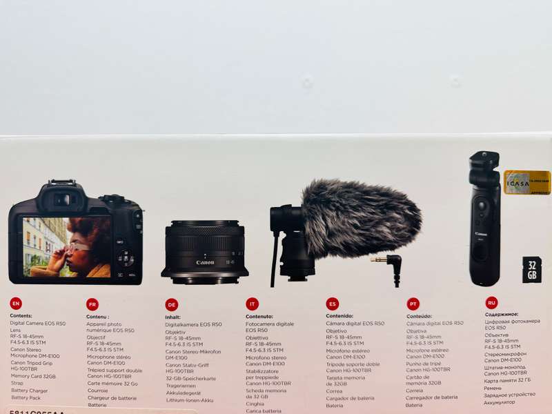 Canon EOS R50 Mirrorless content creator kit with RF-S 18-45mm F 4.5-6.3 IS STM Kit lens + more