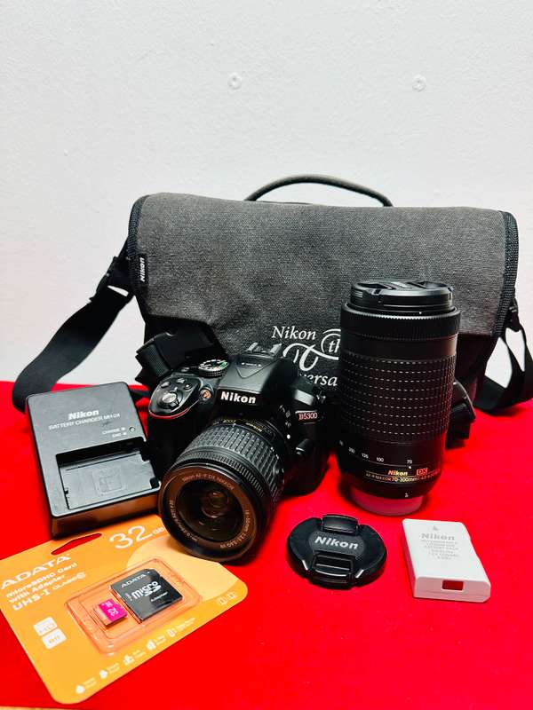 Nikon D5300 DSLR Camera With  * Nikon 18-55mm DX VR Lens * Nikon 70-300mm DX zoom Lens