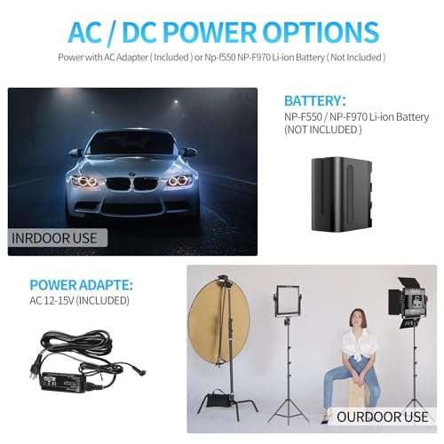 GVM-50RS RGB LED Video Light Kit  2 Lights + 4 Batteries + 2x Dual Chargers  Complete GVM-50RS RGB