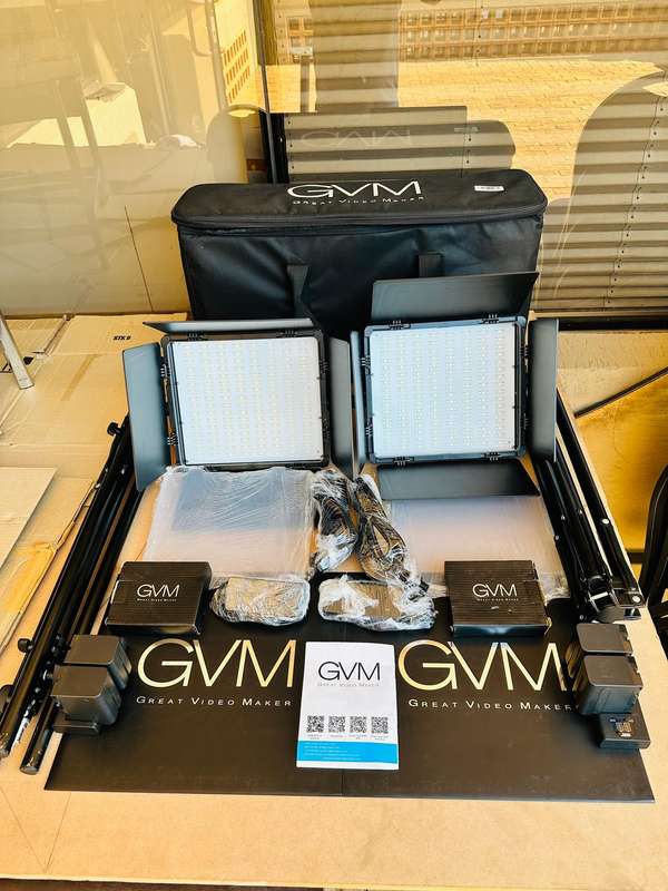GVM-50RS RGB LED Video Light Kit  2 Lights + 4 Batteries + 2x Dual Chargers  Complete GVM-50RS RGB
