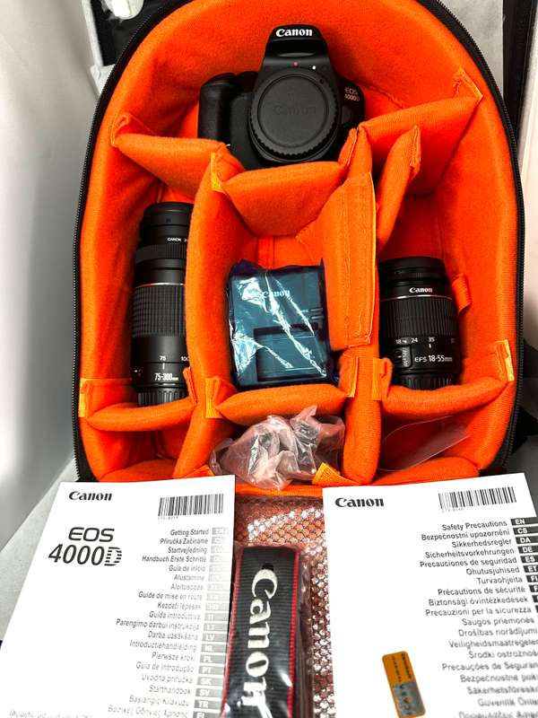 Canon 4000D DSLR camera with  Canon 18-55mm Kit
