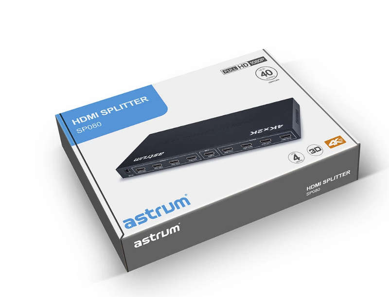 Astrum 1 x 8ports HDMI Splitter SP080 Black