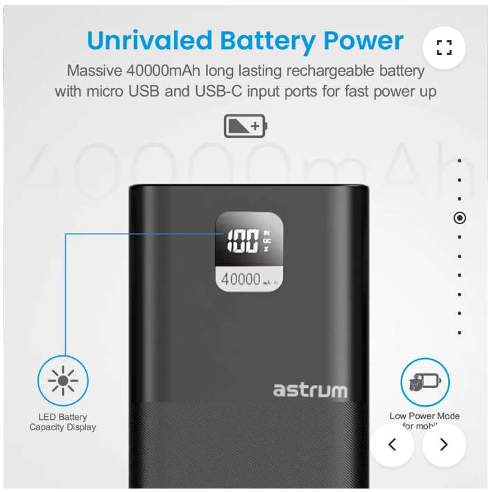 Astrum PB455 40000mAh 100W Fast Charge Powerbank A91645-B