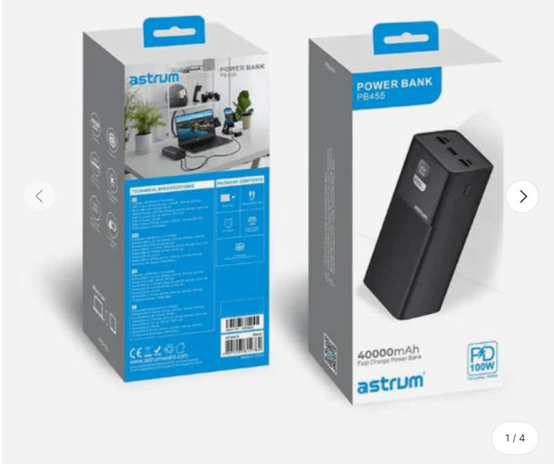 Astrum PB455 40000mAh 100W Fast Charge Powerbank A91645-B