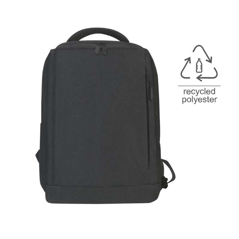 Office Laptop Backpack(Black) is made with GRS-certified RPET. Many useful features include