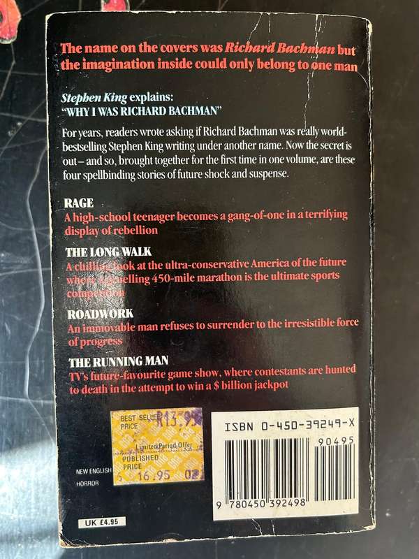 Stephen King Bachman Books Including Rage