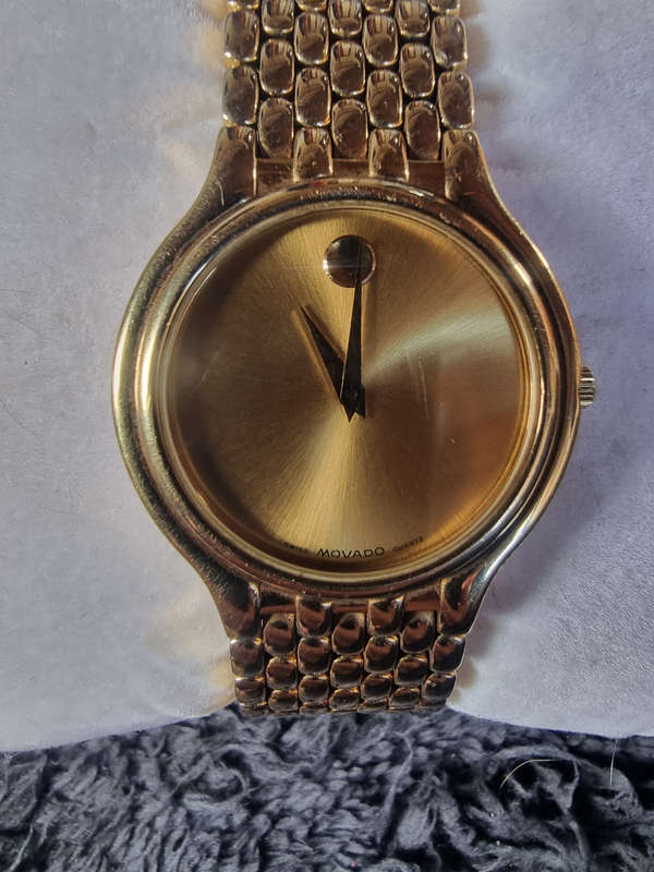 Movado 18ct gold plated watch