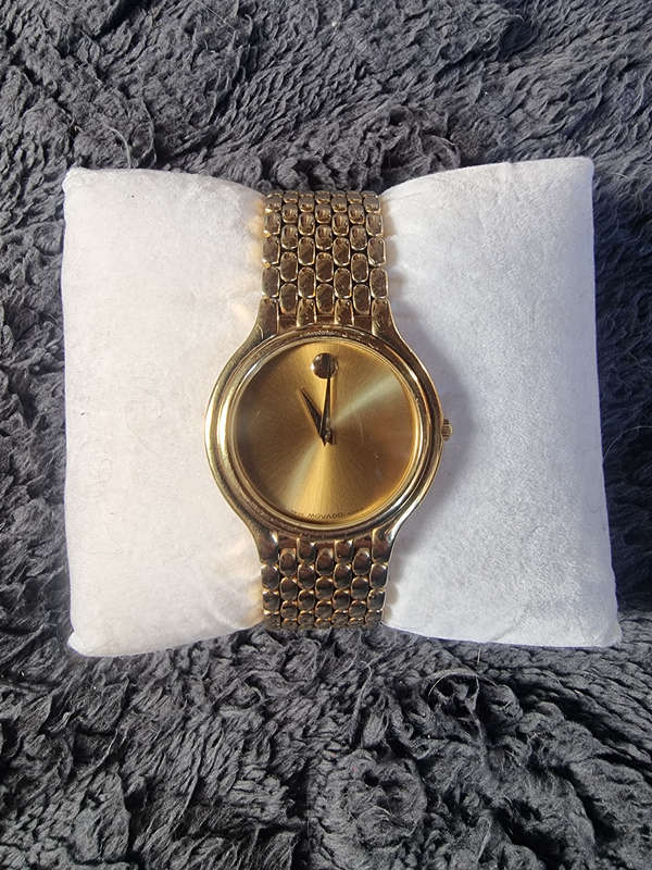 Movado 18ct gold plated watch