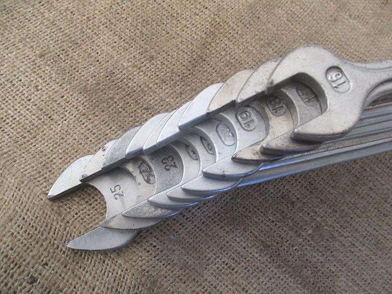 Beautiful Set Of Ten Combination Spanners : 9 x Gedore No 1B  SA & 1x DIN 3113 B      16mm - 25mm