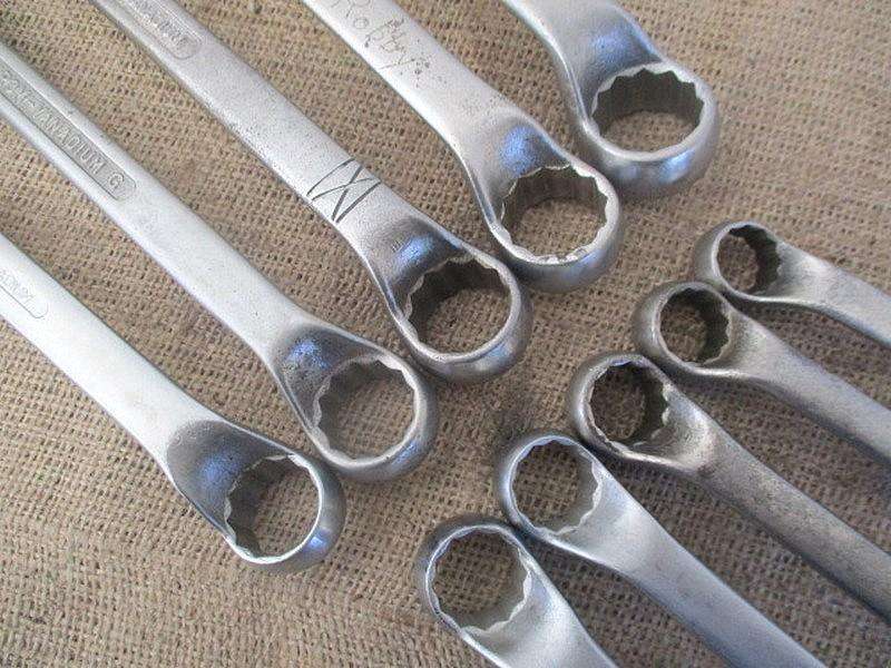 Beautiful Set Of Ten Combination Spanners : 9 x Gedore No 1B  SA & 1x DIN 3113 B      16mm - 25mm