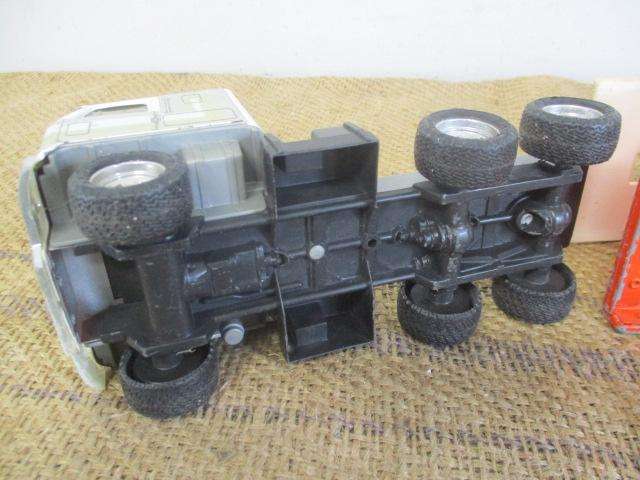 Large Vintage ERTL Tin Semi Truck With Die Cast Auto Carrier