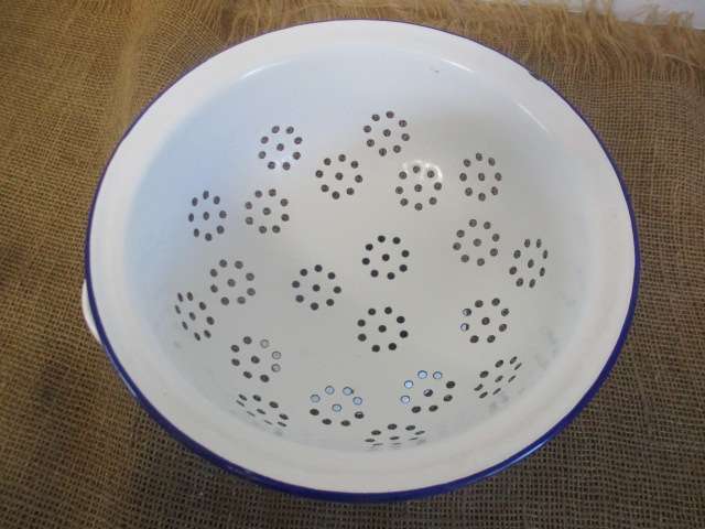 Beautiful Old Enamel Food Strainer