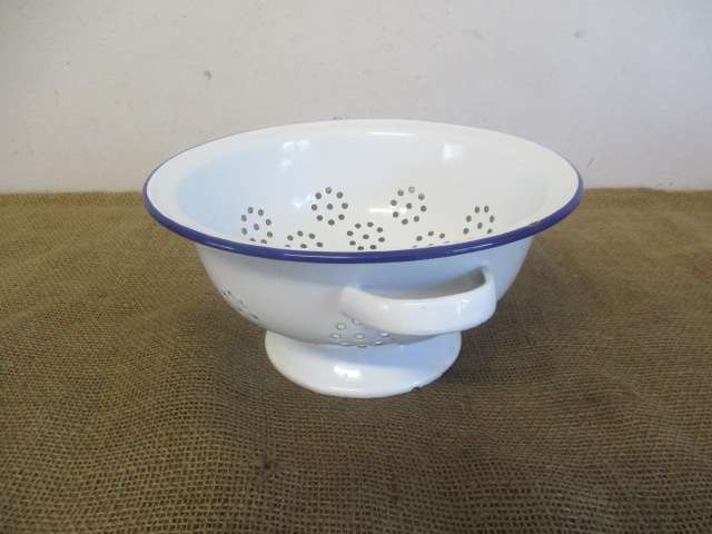 Beautiful Old Enamel Food Strainer