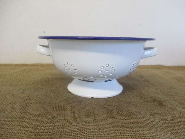 Beautiful Old Enamel Food Strainer