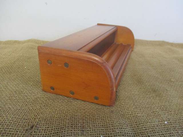 Rare Collectable Prestigious Vintage Wooden Three Inkwell Stand With Pen Tray