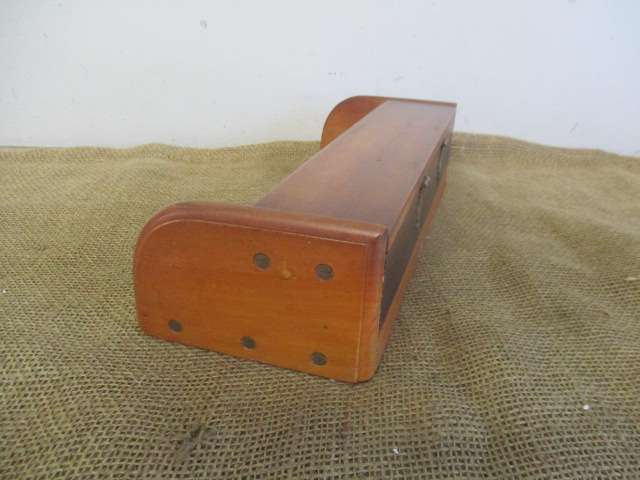 Rare Collectable Prestigious Vintage Wooden Three Inkwell Stand With Pen Tray