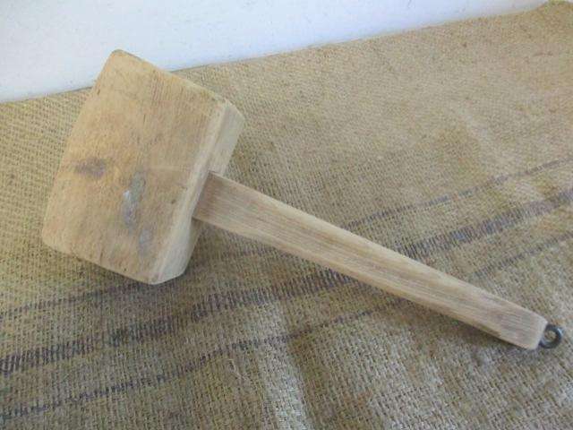 Beautiful Large Vintage Carpenter's Wooden Mallet
