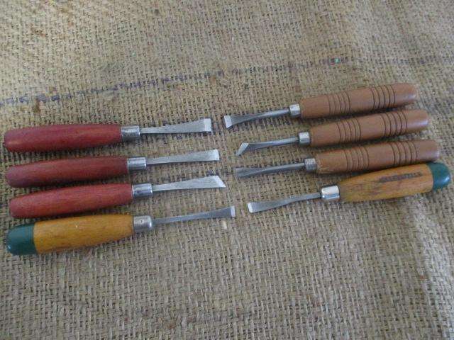 Great Set Of Eight Vintage Wood Carving Chisels