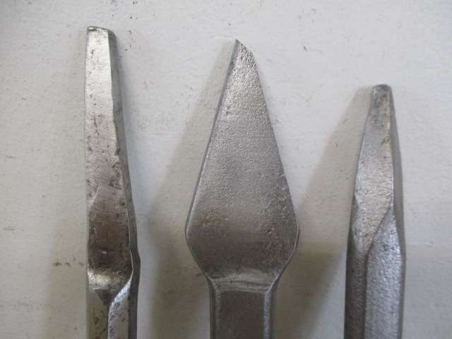 A Great Collection Of Three Vintage Sturdy Chisels Ideally For Brick And Stone Work