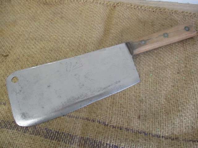 Sought After Large Vintage 10 inch Solid Steel Elwell Meat Cleaver