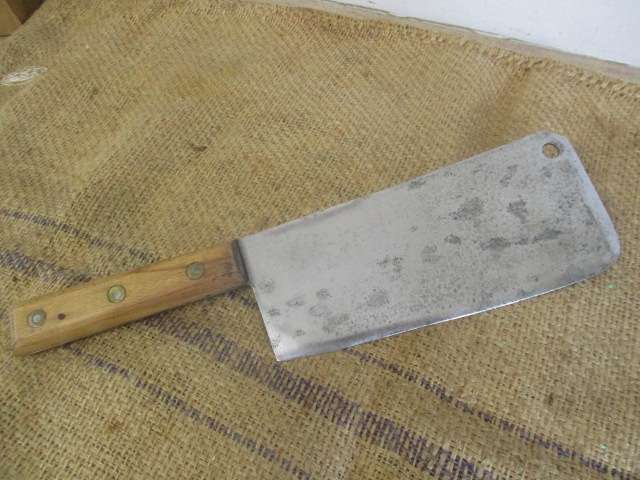 Sought After Large Vintage 10 inch Solid Steel Elwell Meat Cleaver