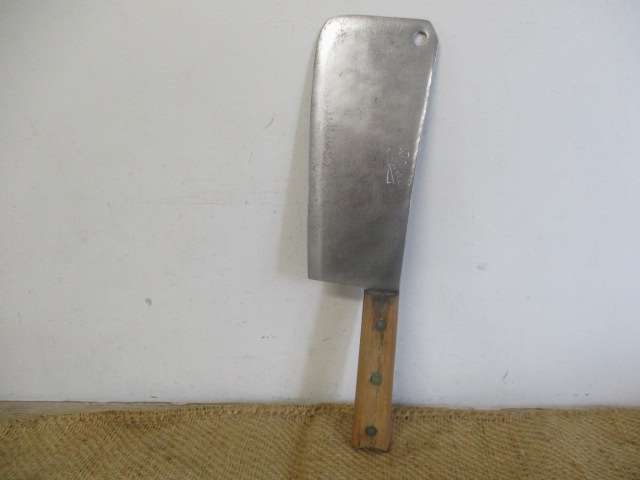 Sought After Large Vintage 10 inch Solid Steel Elwell Meat Cleaver